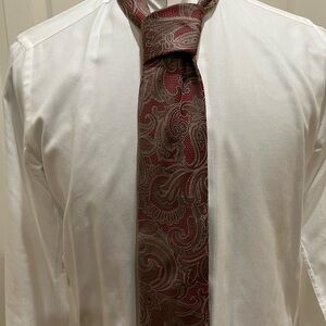 Canali Burgundy Paisley Tie